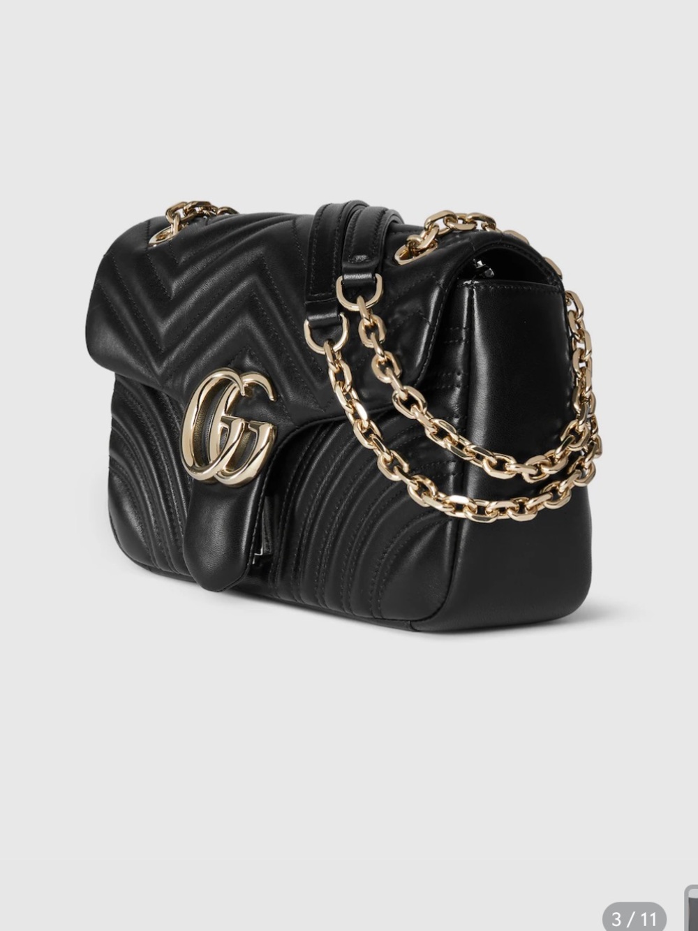 Brand New Gucci GG Marmont Medium Black Leather Shoulder Bag in box ❤️ - Picture 4 of 11